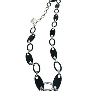 Talbots Black and Silver Oval Link Belt